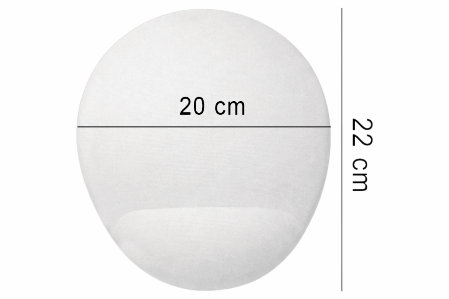 Süblimasyon Bilek Destekli Oval Mouse Pad - 20x22cm