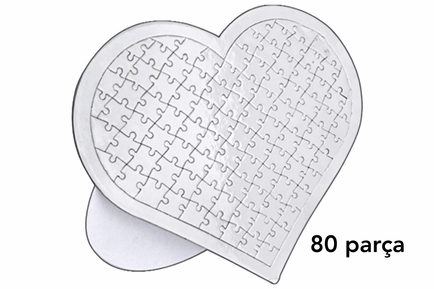 Süblimasyon Kalp Puzzle A4 - 80 Parça