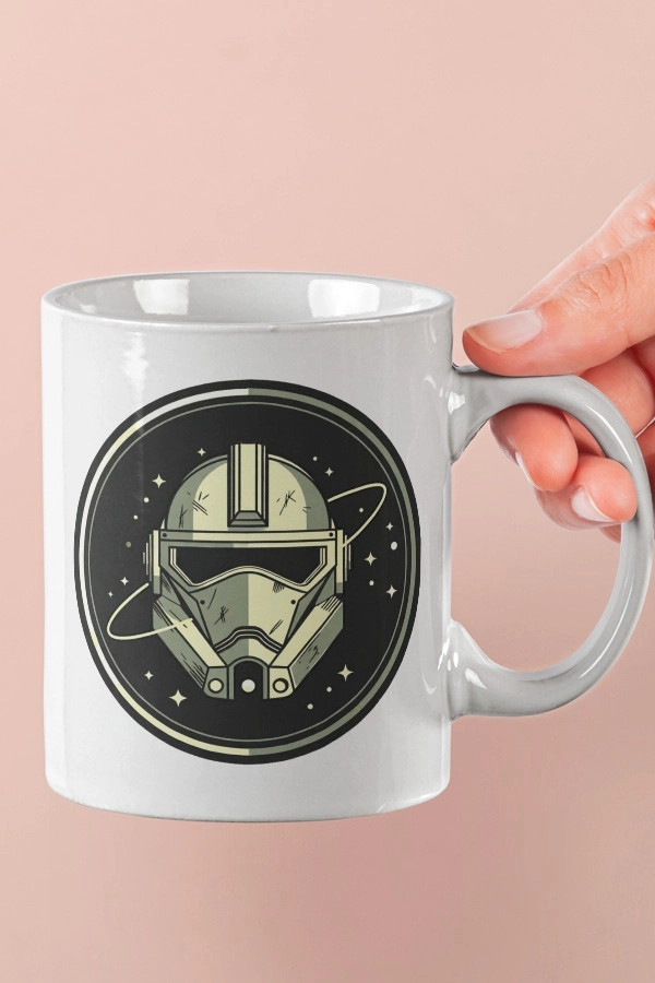 Star Wars Esintili Trooper Kask Tasarımlı Seramik Kupa Bardak - Gamer Ofis Hediyesi