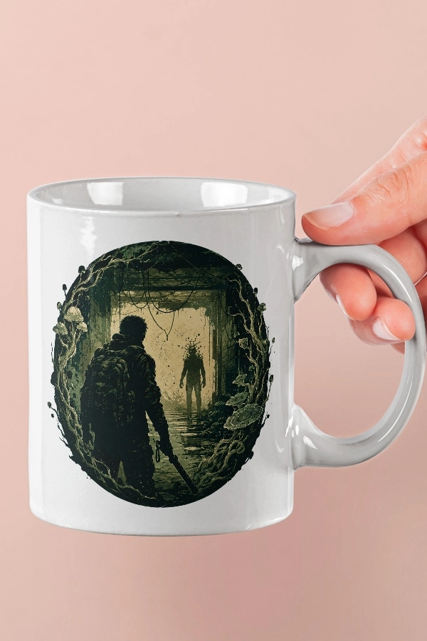 Pala ve Clicker Silüeti The Last of Us Fan Art Kupa