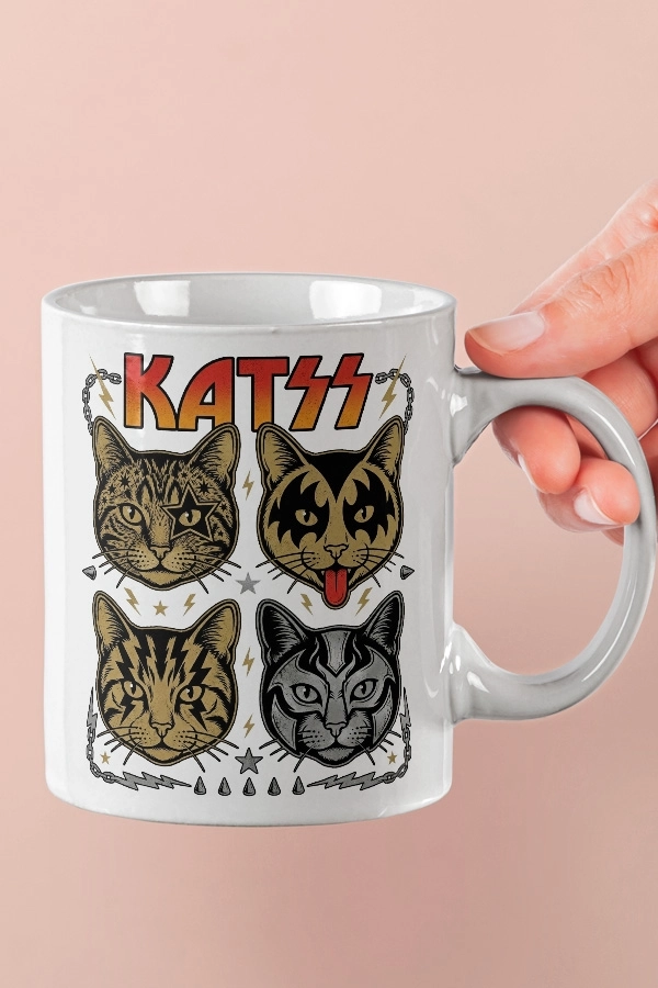 KISS - KATSS Kedi Rock Tasarım Kupa - Versiyon 2