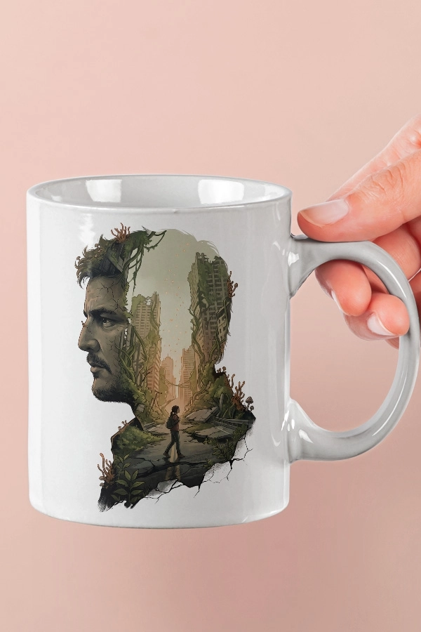 Joel Silüet ve Ellie Tasarımlı The Last of Us Fan Art Kupa