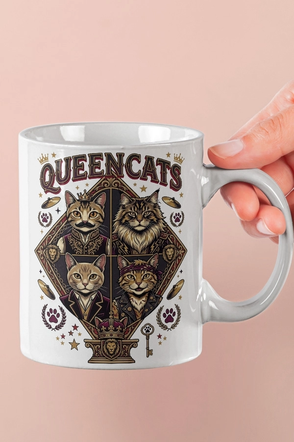 Queen - Queencats Kedi Rock Tasarım Kupa - Versiyon 2