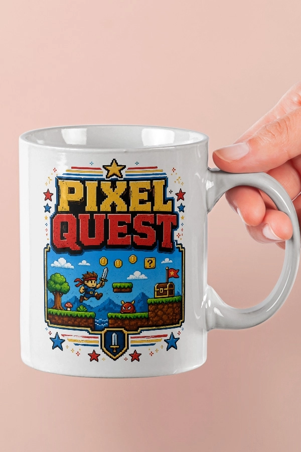 Pixel Quest Hero Piksel Art Tasarım Kupa 
