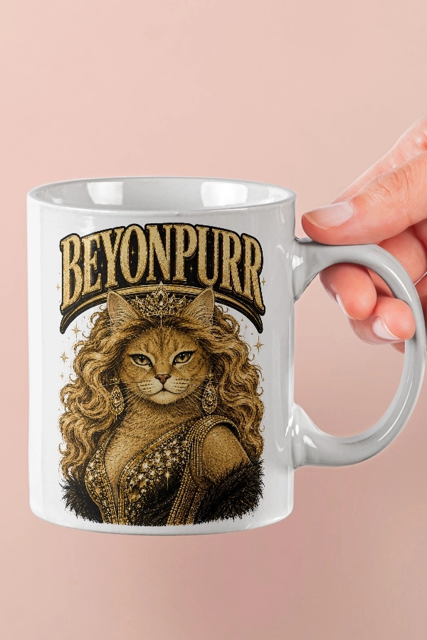 Beyoncé - Beyonpurr Kedi Pop Tasarım Kupa - Versiyon 1