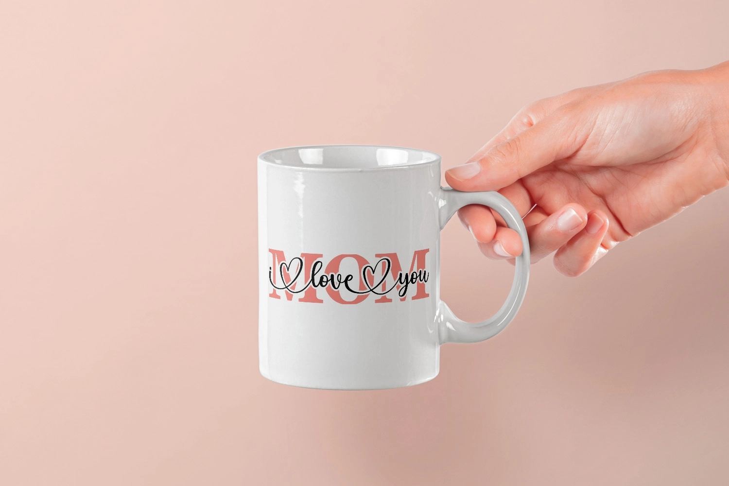 ’’I Love You Mom’’ Yazılı Tasarım Kupa - Anneler Günü Hediyesi