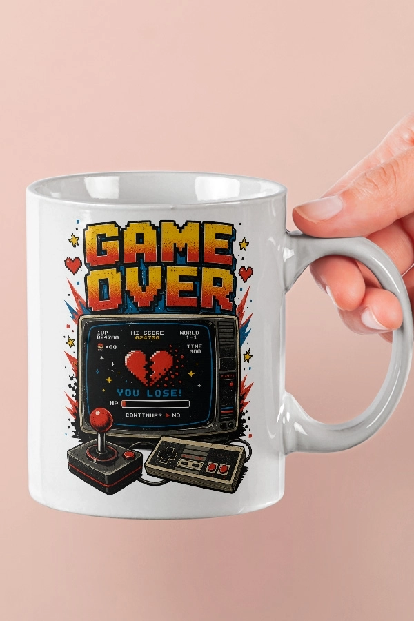 Game Over You Lose Piksel Art Tasarım Kupa