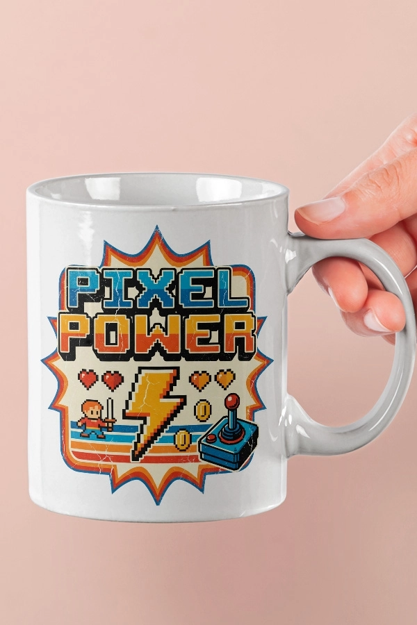 Pixel Power Piksel Art Tasarım Kupa