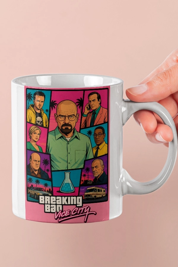 Vice City Temalı Breaking Bad Fan Art Kupa