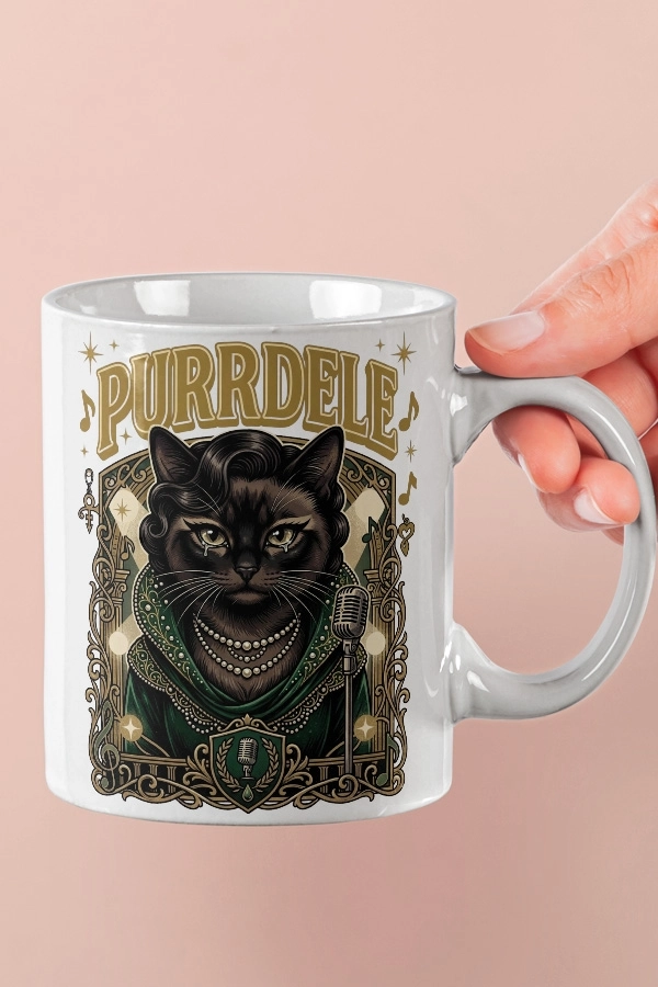 Adele - Purrdele Kedi Pop Tasarım Kupa