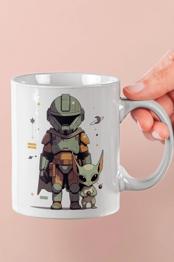 Star Wars The Mandalorian - Baby Yoda Grogu Fan Art Tasarım Kupo