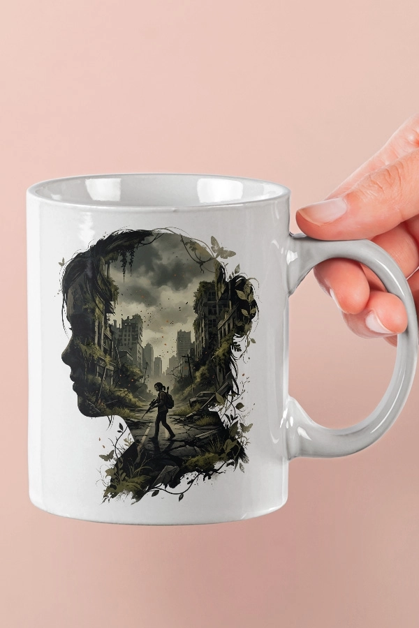 Ellie Silüet Çift Pozlama 2. Versiyon The Last of Us Fan Art Kupa