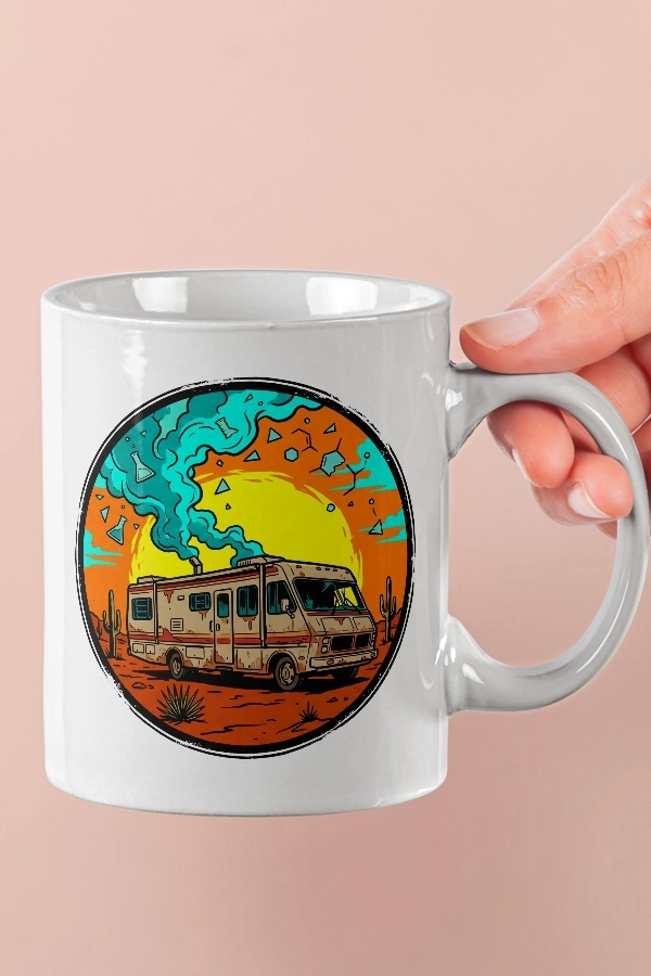 Breaking Bad Çöl Temalı Karavan Fan Art Kupa 