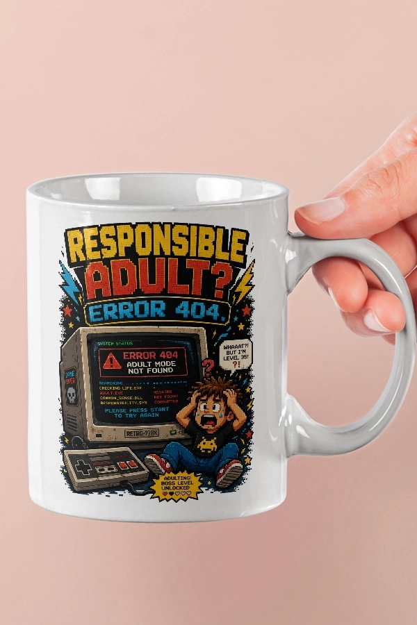 Responsible Adult Error 404 Piksel Art Tasarım Kupa