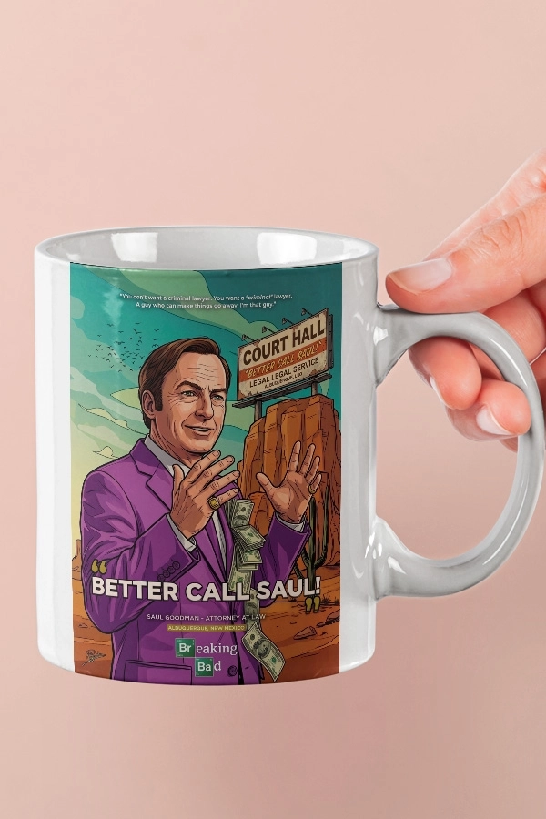 Breaking Bad Saul Goodman Temalı Fan Art Kupa