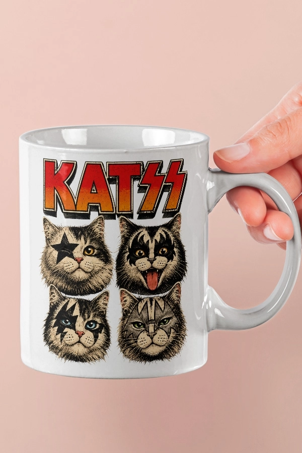 KISS - KATSS Kedi Rock Tasarım Kupa - Versiyon 1