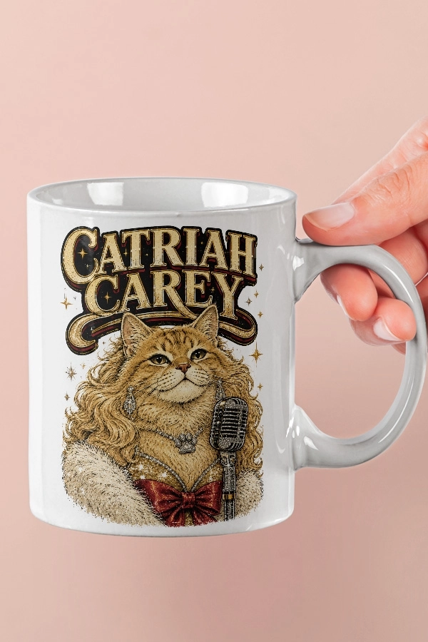 Mariah Carey - Catriah Carey Kedi Pop Tasarım Kupa - Versiyon 1