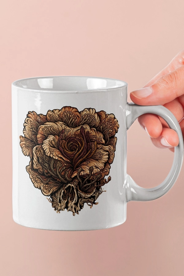 Cordyceps Gülü ve Kurukafa The Last of Us Fan Art Kupa