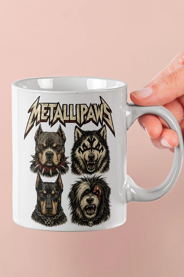 Metallica - Metallipaws Köpek Metal Tasarım Kupa - Versiyon 1