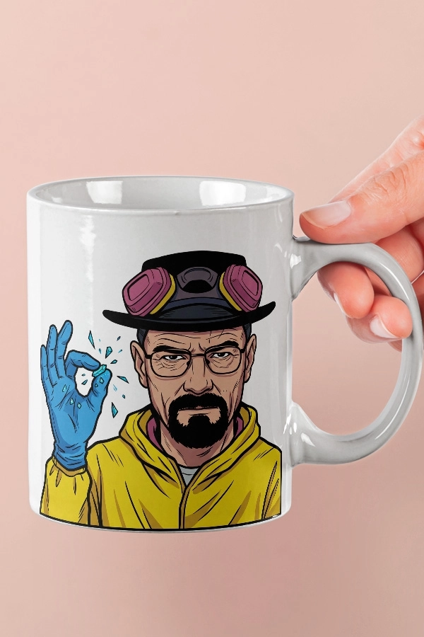 Breaking Bad Walter White İllüstrasyon Fan Art Tasarım Kupa