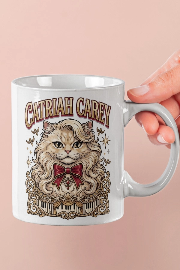 Mariah Carey - Catriah Carey Kedi Pop Tasarım Kupa - Versiyon 2