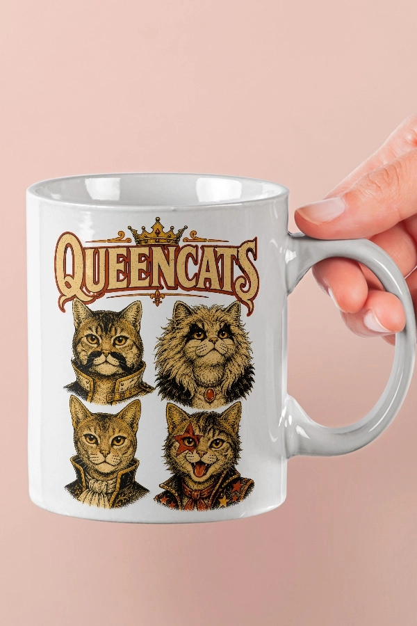 Queen - Queencats Kedi Rock Tasarım Kupa - Versiyon 1