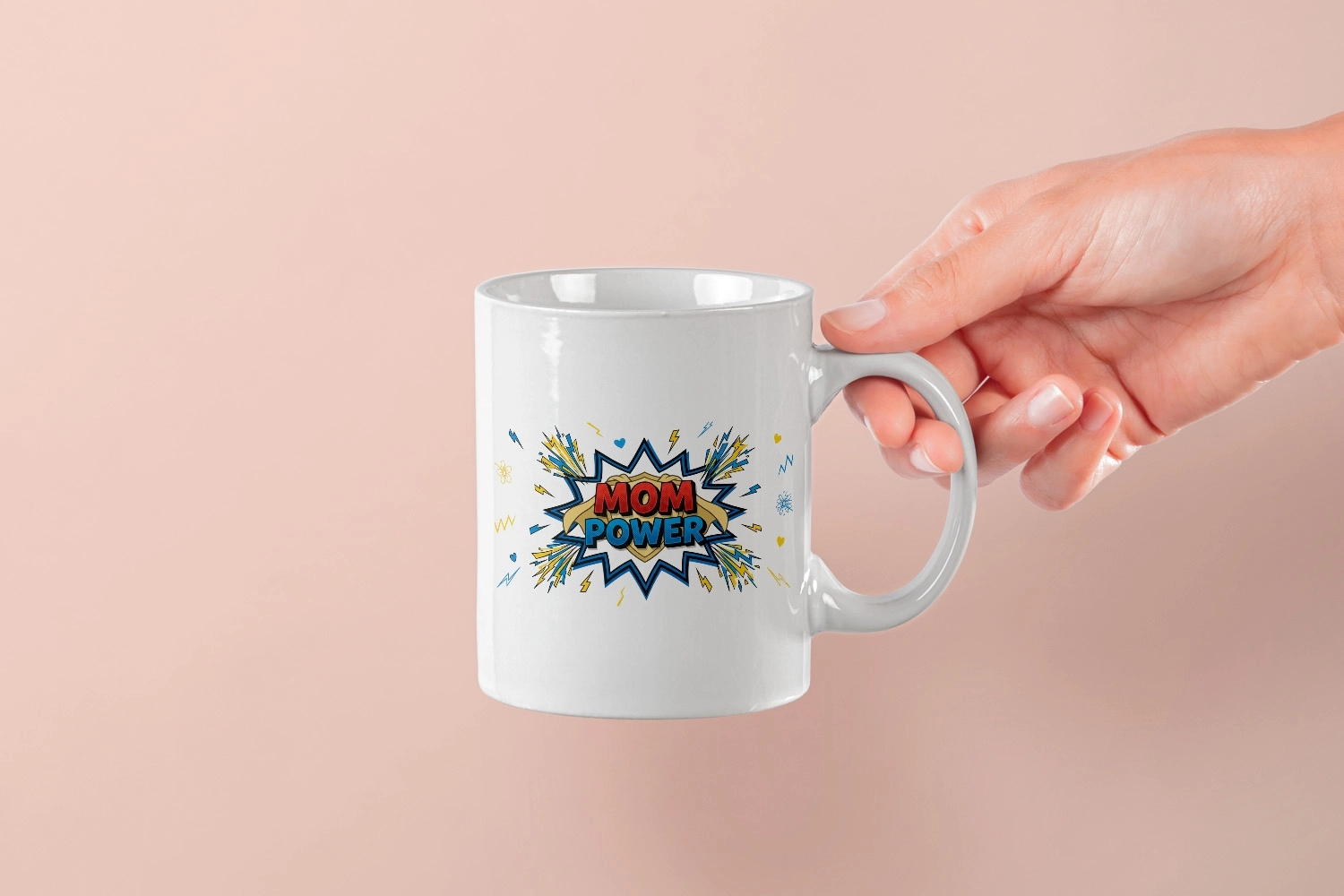 ’’Mom Power’’ Pop-Art Tasarımlı Kupa - Süper Anneye Hediye