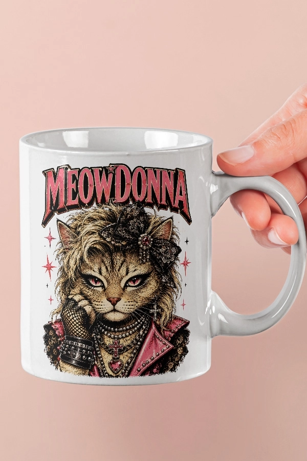 Madonna - Meowdonna Kedi Pop Tasarım Kupa - Versiyon 1