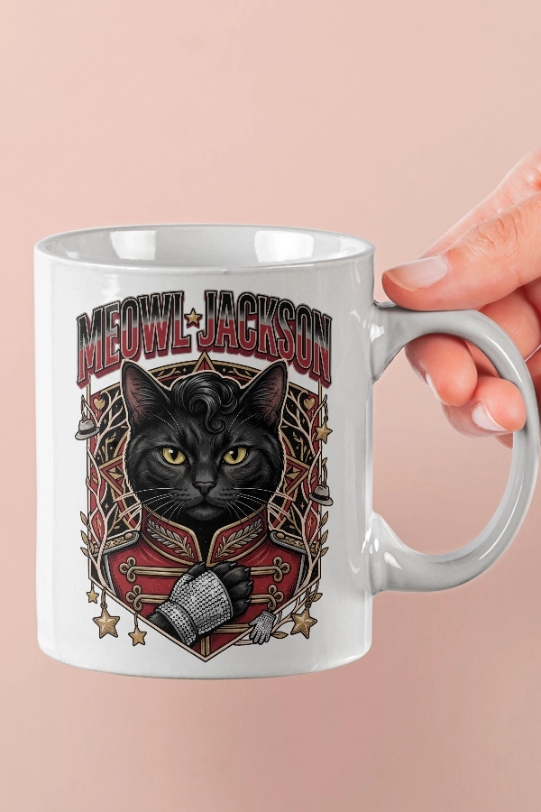 Michael Jackson - Meowl Jackson Kedi Pop Tasarım Kupa