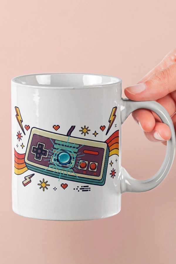 Retro Konsol Piksel Art Tasarım Kupa