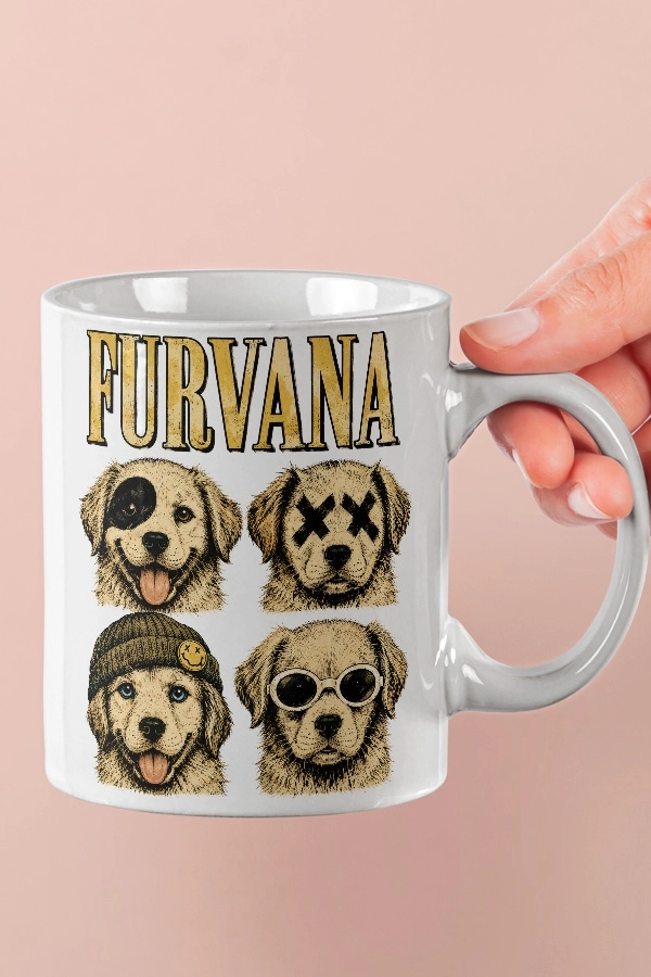 Nirvana - Furvana Köpek Rock Tasarım Kupa - Versiyon 1