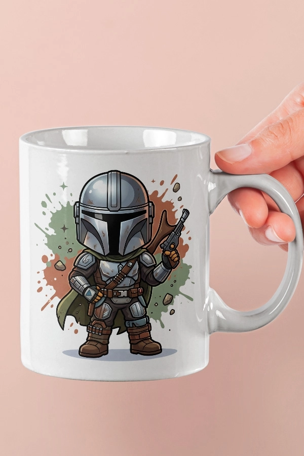 Chibi Tarzı Mandalorian Fan Art Kupa 