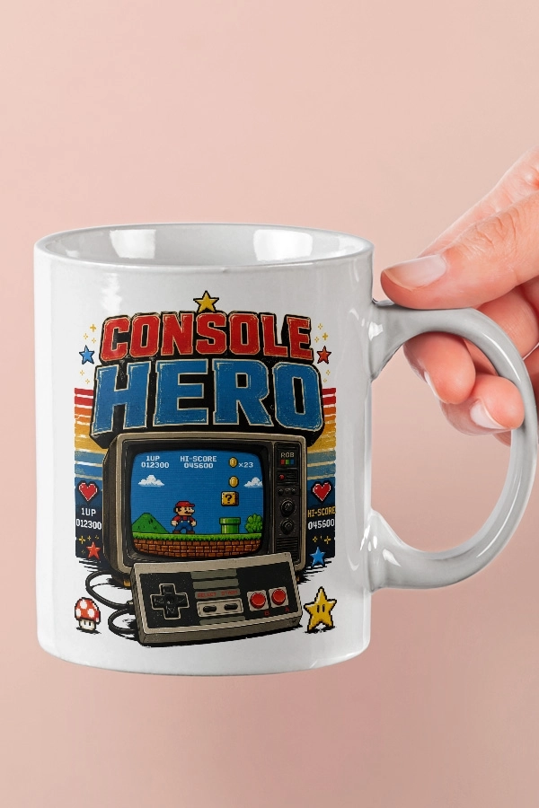Console Hero Piksel Art Tasarım Kupa