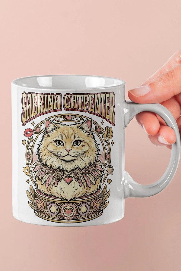 Sabrina Carpenter - Sabrina Catpenter Kedi Pop Tasarım Kupa