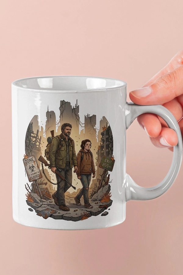 Karantina Bölgesi Joel ve Ellie The Last of Us Fan Art Kupa