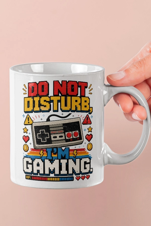 Do Not Disturb I’m Gaming Piksel Art Tasarım Kupa