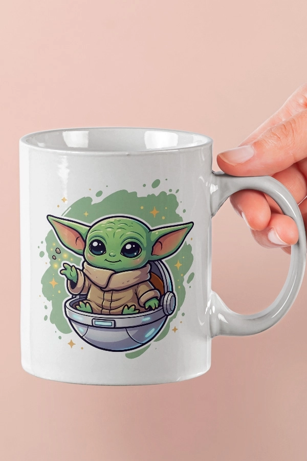 Baby Yoda Grogu Tasarımlı Kupa Bardak - Star Wars Fan Art Tasarım Kupa
