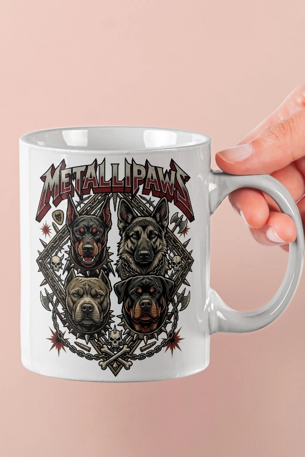 Metallica - Metallipaws Köpek Metal Tasarım Kupa - Versiyon 2