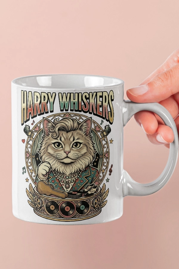 Harry Styles - Harry Whiskers Kedi Pop Tasarım Kupa