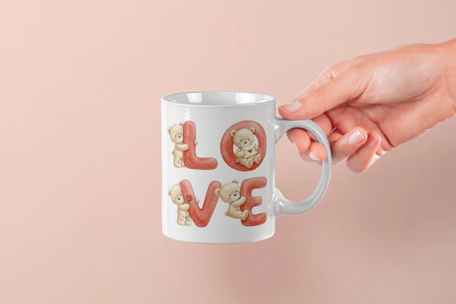 Ayıcık – LOVE Yazılı Sevgililer Günü Özel Tasarım Kupa