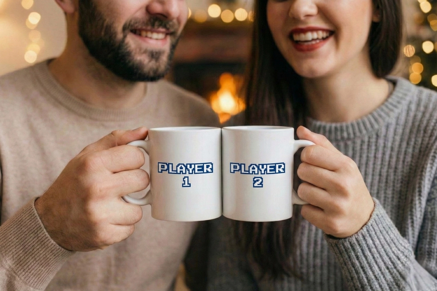 Player 1 & Player 2 Gamer Çift Kupa – 2’li Kupa Seti | Sevgililer Günü Özel Tasarım Kupa