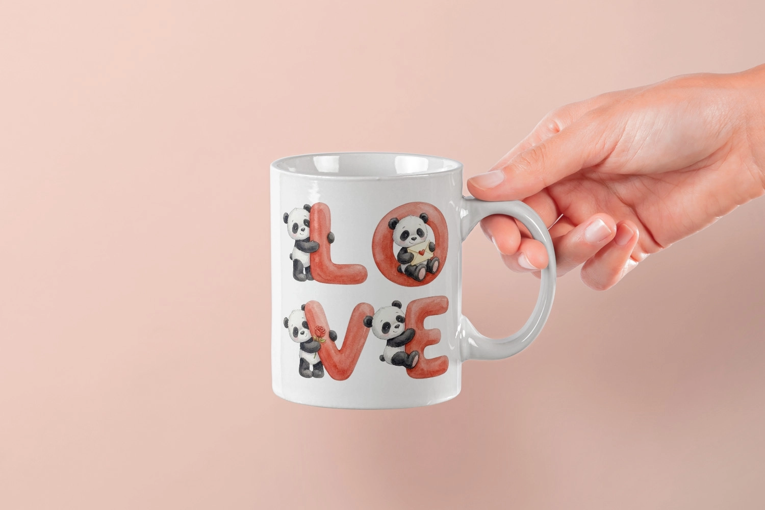 Panda – LOVE Yazılı Sevgililer Günü Özel Tasarım Kupa