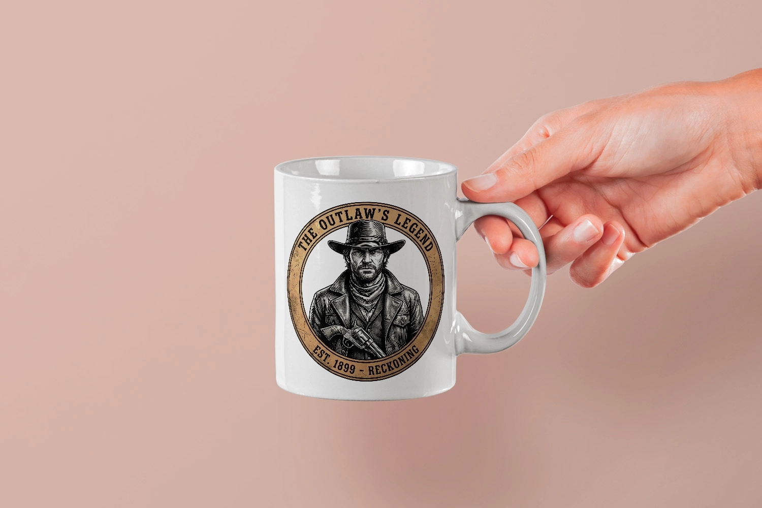 Western Kovboy Vintage Kupa – Outlaw Legend Tasarım Kupa