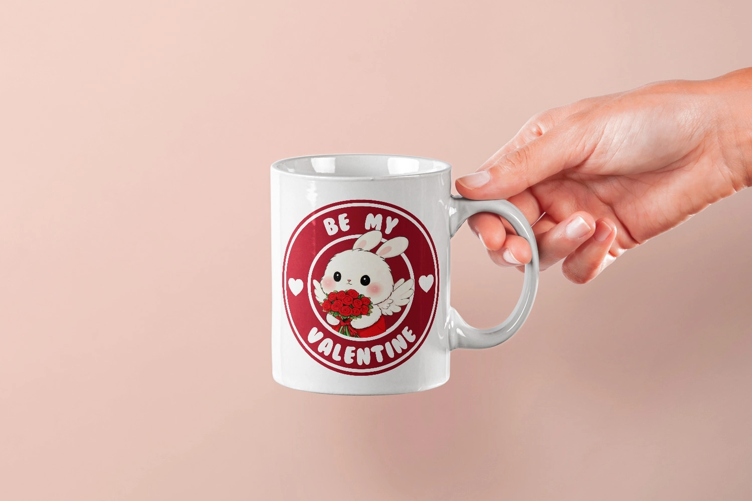 Be My Valentine – Erkek Tavşan  Sevgililer Günü Özel Tasarım Kupa