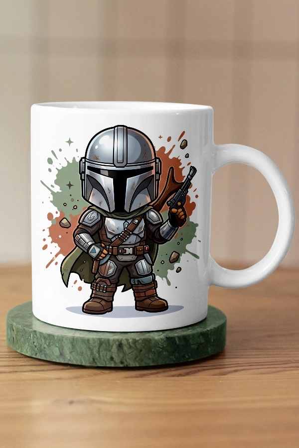 Chibi Tarzı Mandalorian Fan Art Kupa 