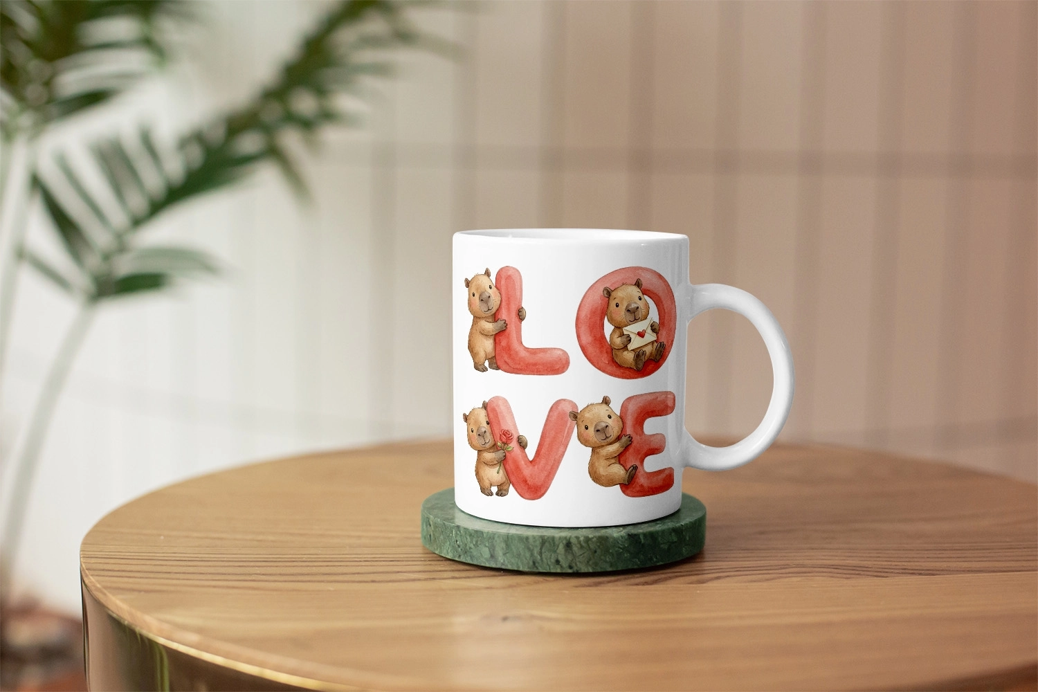 Kapibara – LOVE Yazılı Sevgililer Günü Özel Tasarım Kupa