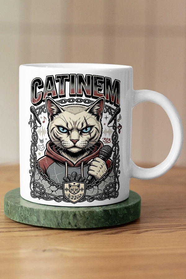 Eminem - Catinem Kedi Rap Tasarım Kupa