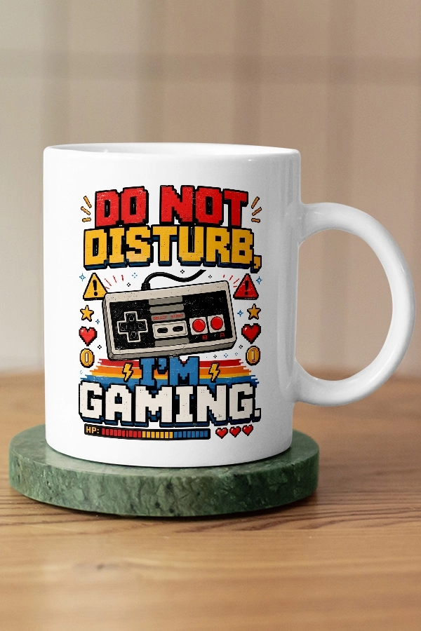 Do Not Disturb I’m Gaming Piksel Art Tasarım Kupa