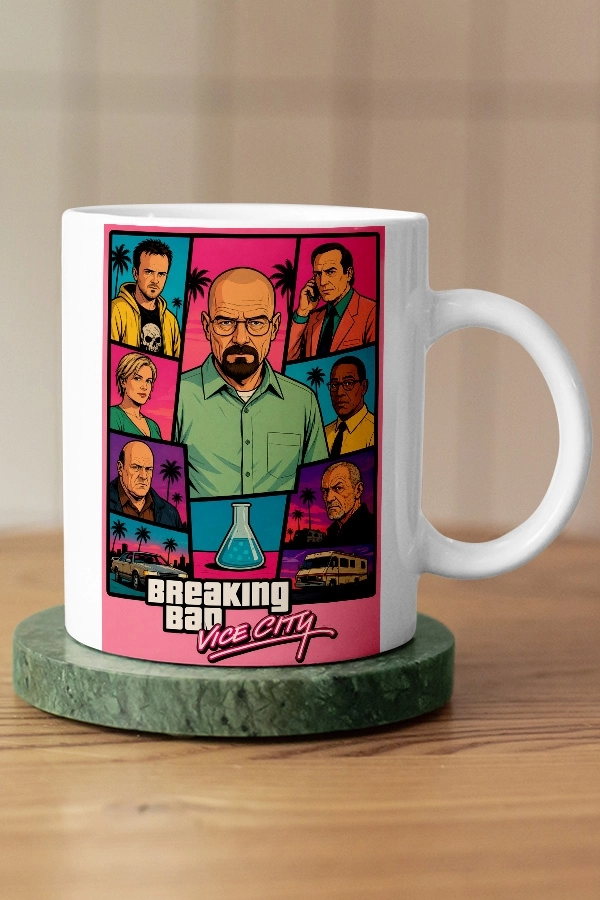 Vice City Temalı Breaking Bad Fan Art Kupa