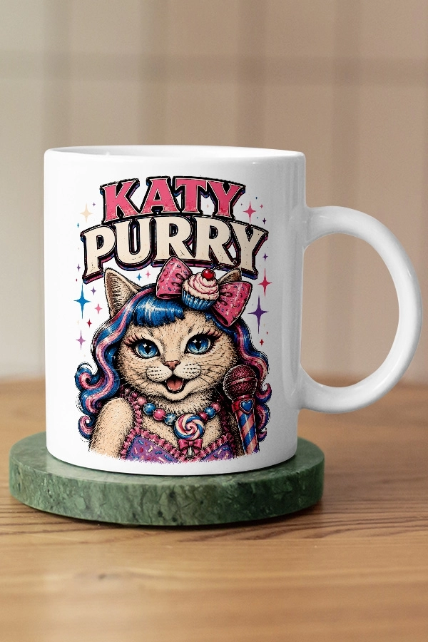 Katy Perry - Katy Purry Kedi Pop Tasarım Kupa - Versiyon 1
